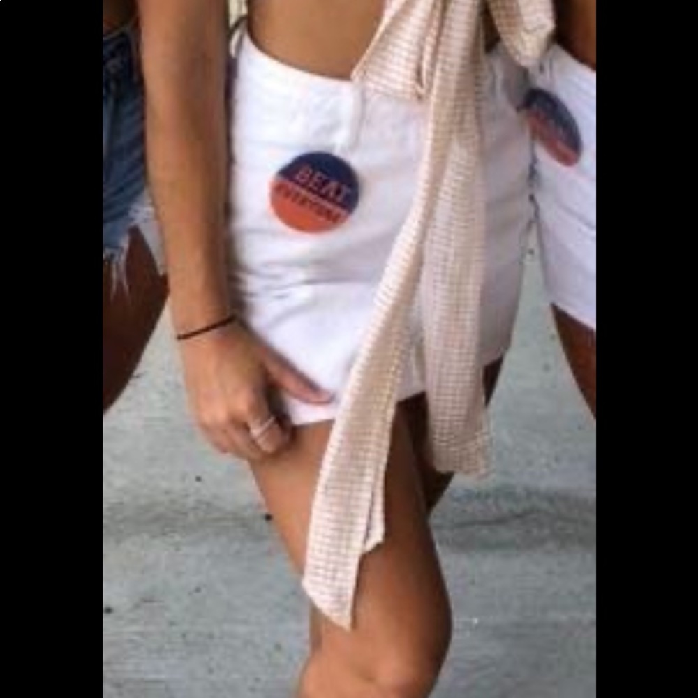 pacsun denim white skirt